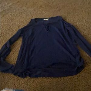 Long sleeve top with cut off shoulders